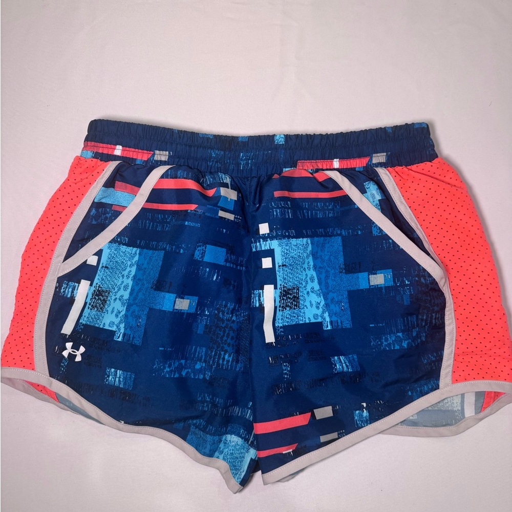 Under Armour Navy and Coral Patterned Shorts
